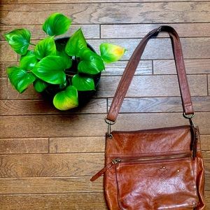 Fossil Brown Leather Crossbody Bag